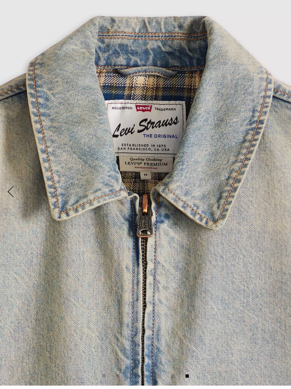 Levi's Light Wash Courtland Denim Zip BNWT